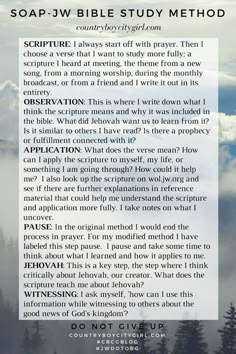 a page from the book soap - j bible study method