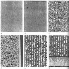 four different types of concrete are shown in black and white