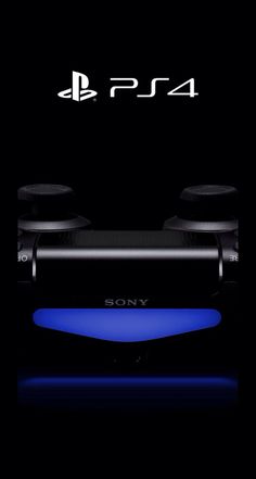 the playstation 4 logo is shown in front of an image of a video game console