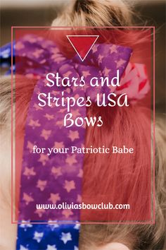 This stars & stripes bow is not only patriotic, but its absolutely adorable too! Get your little girl ready for the 4th of july with USA accessories for girls! Baby Bows, Top Knot, Cute Photos, Girls Accessories, Fashion Classy