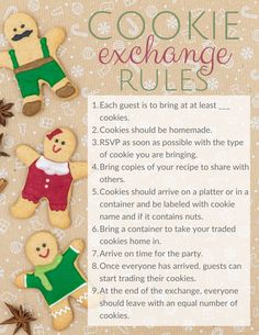 cookie exchange rules with teddy bears and ginger cookies