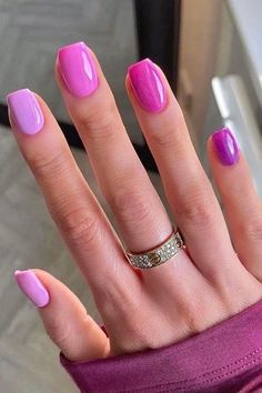 Paint Short Nails, Nails Lilac, Short Pink Nails, Lilac Nails, Nail Acrylic, Cute Short Nails, Lavender Nails, Nails Cute