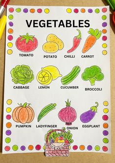 handmade vegetables worksheet for nursery class, handmade worksheets for kindergarten, a handwriting worksheet, handmade vegetables worksheet, vegetables worksheets for kindergarten Vegetable Chart For Preschool, Vegetable Chart For Kids, Fruit And Vegetables Activities For Kids, Benefits Of Vegetables, Vegetable Poster, Preschool Activity Sheets, Easy Math Worksheets, Vegetable Chart, Vegetable Crafts