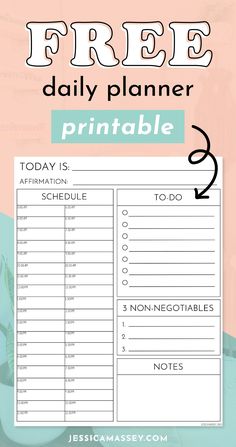 the free daily planner printable is perfect for busy moms to do their tasks