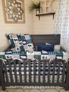 Boy Crib Bedding- Bear, Moose, Deer Woodland Collection - DBC Baby Bedding Co Baby Boy Crib Bedding Sets, Woodland Baby Bedding, Boy Crib Bedding, Baby Toddler Bed, Woodland Crib Bedding, Bear Bed, Woodland Crib, Moose Deer, Crib Bedding Boy