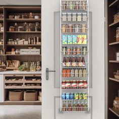 the pantry is stocked with lots of food and drinks