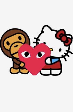 an image of hello kitty holding a heart