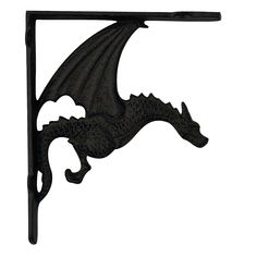 a black metal dragon hook on a white background