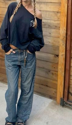 Surfergirl Style, Looks Jeans, Cooler Style, Uni Outfits, Neue Outfits, Outfit Look, Baggy Pants, Mode Inspo, 가을 패션