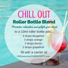 "chill out" roller bottle blend promotes relaxatio and uplifts your mood-- LOVE this!! amazing find! there are tons of great roller bottle blends {and FREE super cute labels} for all kinds of emotions-- calm, focus, grounding, balance, gratitude, happy, energy, comfort, motivation, courage, confidence, cheer, creativity, and more!! Essential Oil Roller Bottle Blends, Essential Oil Blends Roller, Essential Oil Roller Bottle Recipes, Roller Bottle Recipes, Roller Bottle Blends, Helichrysum Essential Oil, Essential Oil Roller Balls, Diy Essential Oil Recipes, Doterra Essential Oils Recipes