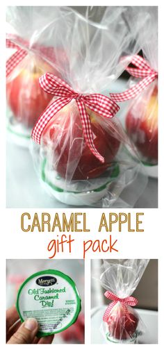 caramel apple gift pack in cello bags