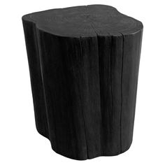 a wooden table with black wood grain on it's sides and a white background