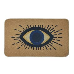 a door mat with an eye on it