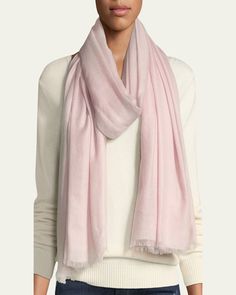 Sofia Cashmere lightweight scarf.    Approx. 80"L x 36"W.    Eyelash fringe ends.    Cashmere.    Dry clean.    Imported. Cashmere Yarn, Wrap Shawl, Fringe Scarf, Lightweight Scarf, Cashmere Scarf, Silk Scarves, Shawls And Wraps, Dusty Rose, Winter Scarf