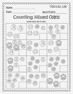 counting coins worksheet for kids