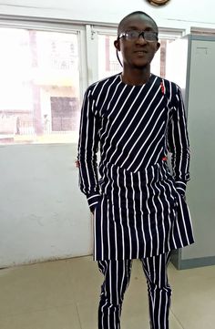 African Traditional Wear, Elegant Outfit, African Clothing, Black Stripes, Work Wear