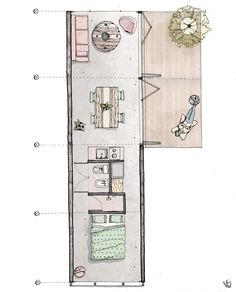 the floor plan for a small apartment