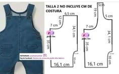 the size and measurements of a baby's overalls