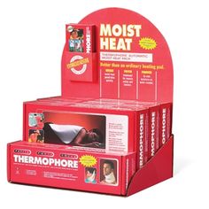 thermophore moist heater with display box and instructions for use in hot or cold rooms