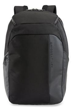 For the terminal or the gym, this backpack fits right into an overhead compartment and has smart organization for your busy life. A padded mesh back panel promotes breathable comfort, and a SpeedThru pocket lets you access the interior of the bag more easily at security checkpoints. Style Name:Briggs & Riley Zdx Cargo Backpack. Style Number: 6118731. Available in stores. Black Nylon School Luggage, Functional Nylon Luggage For Commuting, Modern Nylon Backpack With Anti-theft Pocket, Rectangular Black Backpack For Gym, Black Rectangular Backpack For Gym, Black Functional Laptop Bag For Back To School, Functional Black Laptop Bag For Back To School, Functional Laptop Backpack, Functional Nylon Gym Bag Backpack