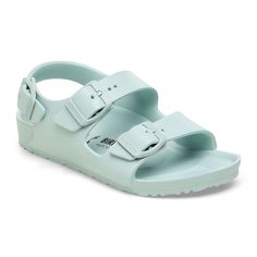 Milano  Essentials Kids EVA Surf Green | BIRKENSTOCK Green Birkenstock, Eva Birkenstock, Pool Sandals, Shop Till You Drop, Calf Muscles, Birkenstock Milano, Uk Fashion, Back Strap, Compact Design