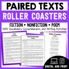 the roller coasters with text and pictures