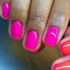 Color On Color French Tip, Nail Inspo Different Color Hands, February Nails Ideas Dip Powder, May Manicure Ideas, Unique Dip Nails, May 2024 Nail Colors, Dominican Republic Nails Ideas, Fuschia Nails Gel, Nails For May 2024