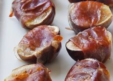 closeup of sliced figs on a plate ready to be eaten and served for consumption