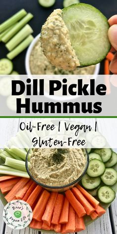 dip pickle hummus is an easy appetizer for dipping vegetables