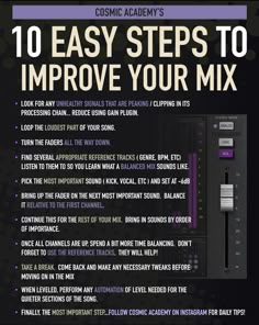 10 easy steps to improve your mix poster with text overlaying the top and bottom