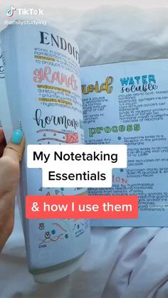 someone is reading a book with the words my notetaking essentials and how i use them