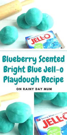 blueberry scented bright blue jello - o playdough recipe