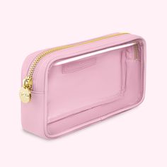 Classic Clear Front Small Pouch | Stoney Clover Lane Pink Portable Organizer For Personal Use, Pink Portable Rectangular Organizers, Functional Rectangular Pouch For On-the-go, Pink Rectangular Pouch For Storage, Functional Rectangular Cases For Daily Use, Portable Rectangular Cosmetic Bag, Functional Rectangular Cosmetic Bag For Organization, Functional Rectangular Case For On-the-go, Portable Rectangular Case For Cosmetic And Toiletry Storage