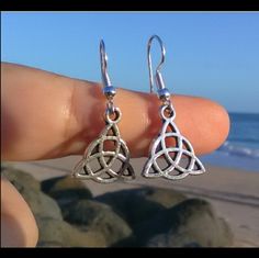 Brand New Handmade Ethnic Celtic Trinity Knot Silver Earrings. Also Known As A Trefoil Knot, Or A Triquetra, This Iconic Symbol Has Three Interconnected “Leaves” Making An Eternal Form That Can't Be Untied. Given This Elemental Form, This Design Has Been Adopted By Many Different Groups And Cultures Through Time Including The Celts, Irish Christians, Pagans And Even Modern Day Tv Producers! Unsurprisingly This Has Lead To Multiple Meanings That Have Evolved Through Time. But In Modern Day Irelan Lovers Knot, The Celts, Celtic Trinity Knot, Trinity Knot, The Trinity, Handmade Silver, Silver Earrings, Knot, Handmade Jewelry