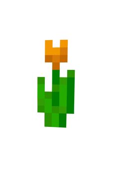 an image of a cactus made out of pixelated paper on a white background with orange and green colors