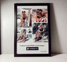 a framed photo of two people in bathing suits