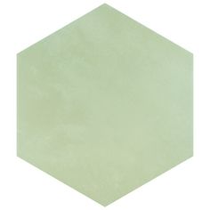 a green hexagonal tile on a white background