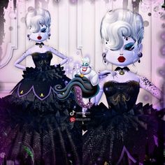 Ursula Dress To Impress, Mythical Fashion, Ursula Dress, The Muses, Long White Hair, Hair Silver, Bratz Inspired Outfits, Dti Ideas