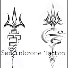 three different tattoo designs on white paper with the words inkzonee written in black