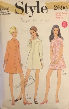 two women's dresses and one woman's blouse sewing pattern