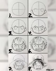 step by step instructions to draw naruto from the anime one piece, for beginners