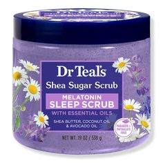 Shea Sugar Body Scrub with Melatonin, Lavender and Chamomile Essential Oils - Dr Teal's | Ulta Beauty Dr Teals, Shea Sugar Scrub, Lavender And Chamomile, Chamomile Essential Oil, Sugar Body, Sugar Body Scrub, How To Exfoliate Skin, Lavender Essential Oil, Avocado Oil