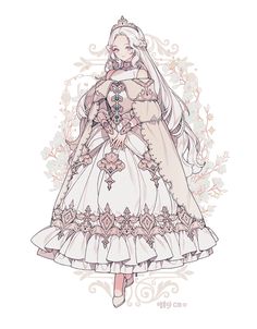 a drawing of a woman in a wedding dress