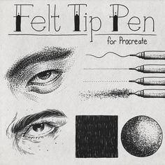 an old book with different types of pencils and eyeliners on it's cover