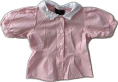 Short Sleeve Tops For School In Spring, Spring School Tops With Short Sleeves, Collared Summer School Blouse, Summer Collared School Blouse, Collared Summer Tops For School, Summer School Collared Blouse, Classic Tops For School In Spring, Classic Spring Tops For School, Preppy Pink Collared Top