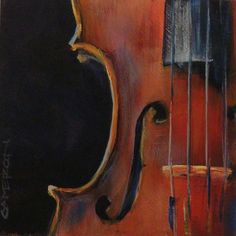 an oil painting of a violin