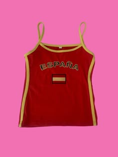 y2k Spain españa embroidered tank cami top ️☀️ Size guide:  Size S (uk 6/8)  Size M (uk 10)  Size L (uk 12) Y2k Style Camisole With Spaghetti Straps, Y2k Red Crop Top For Summer, Red Y2k Crop Top For Summer, Y2k Style Camisole With Adjustable Straps, Y2k Tank Camisole For Summer, Y2k Style Red Tank Tops, Red Y2k Cotton Tank Top, Red Cotton Y2k Tank Top, Y2k Style Summer Camisole