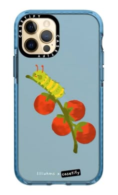 a phone case with an image of a caterpillar on it