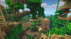 an image of a forest in minecraft