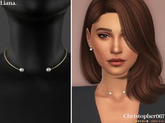 an image of two necklaces with pearls on them and one is wearing a black top